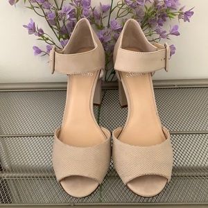 Vince Camuto, Peep toe, ankle strap heels. Size 10
